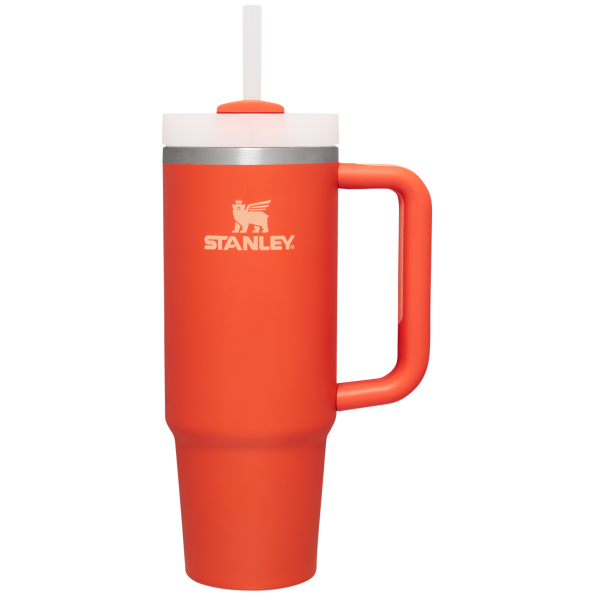 Stanley Quencher H2.0 Flowstate Tumbler 30 oz Cup In Tigerlily Orange