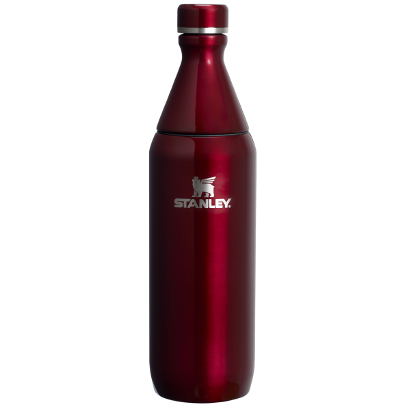 Stanley All Day Slim Water Bottle 20 OZ In Garnet Red Shine Gloss