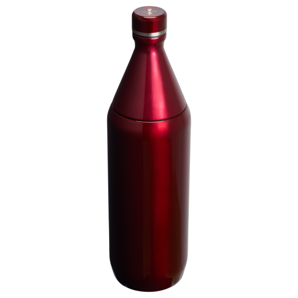 Stanley All Day Slim Water Bottle 34 OZ In Garnet Red Shine Gloss