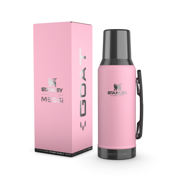 The Messi x Stanley Classic Vacuum Bottle 1.3 QT In Messi GOAT Pink