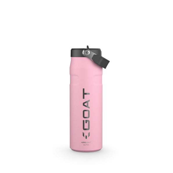 The Messi x Stanley IceFlow Water Bottle with Flip Straw Lid 24 OZ In Messi GOAT Pink