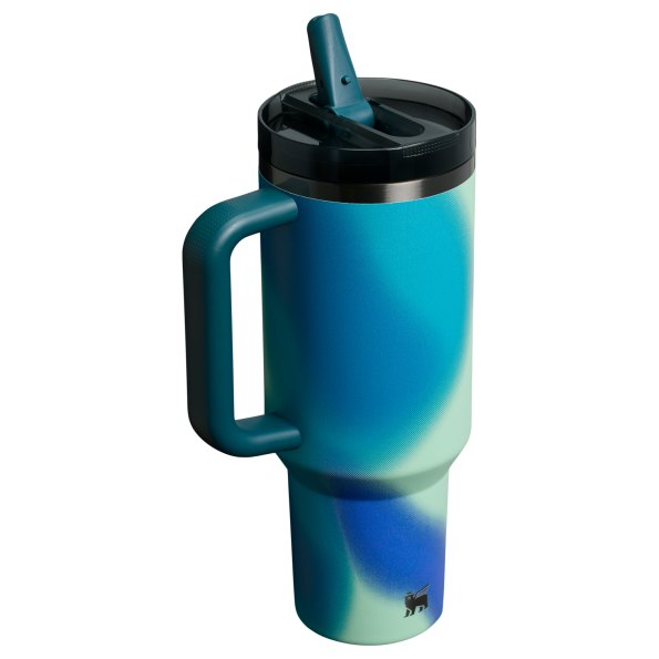 Stanley 40 OZ New Frequency ProTour Flip Straw Insulated Tumbler Cup In Coastal Teal Motion Blue