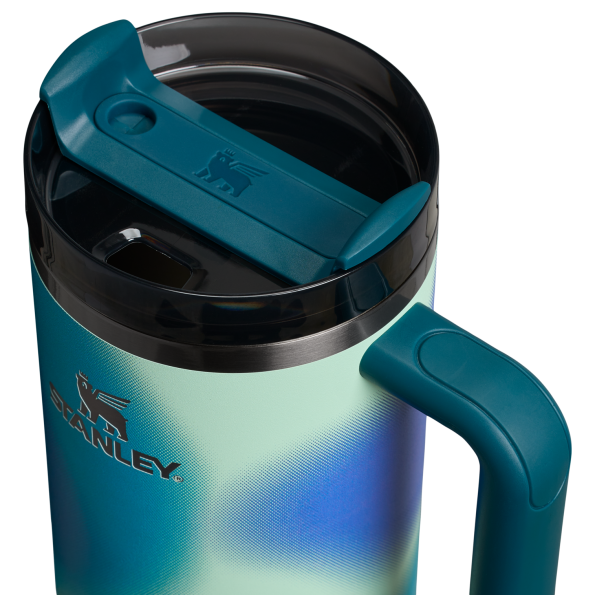 Stanley 40 OZ New Frequency Quencher Insulated Tumbler Cup In Coastal Teal Motion Blue