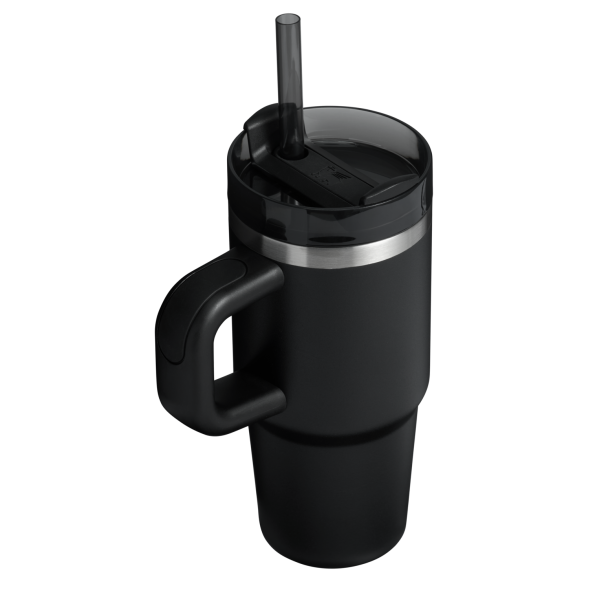 The Quencher H2.O 20 oz FlowState Tumbler with handle and straw in Black