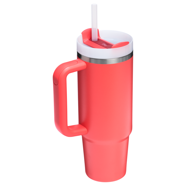 Stanley Quencher H2.0 Flowstate Tumbler 30 Oz Cup In Hot Coral Red