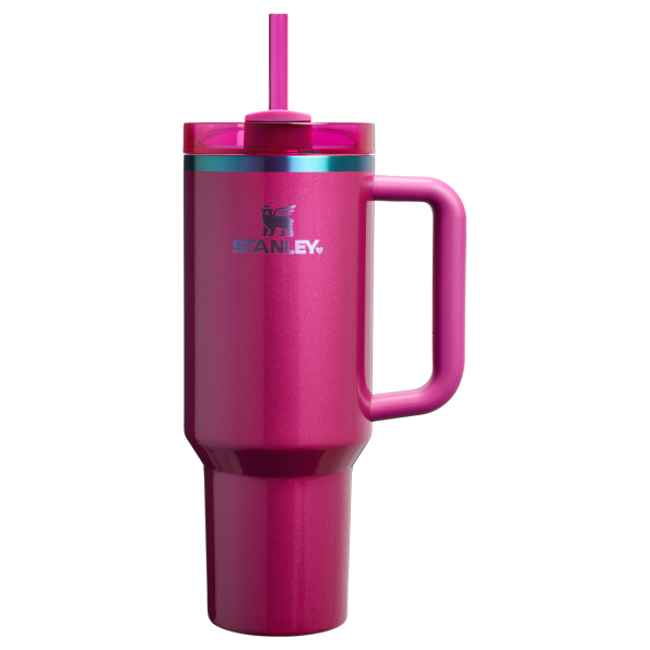 Stanley Valentine's Day 40 OZ Quencher Insulated Tumbler Cup With Straw & Handle In Berry Truffle Pink