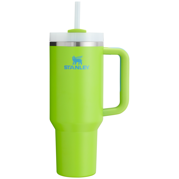 The Stanley Quencher H2.O FlowState Tumbler 40OZ Cup In Bright Lime Green