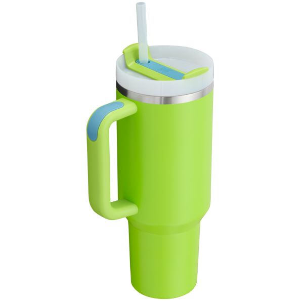 The Stanley Quencher H2.O FlowState Tumbler 40OZ Cup In Bright Lime Green