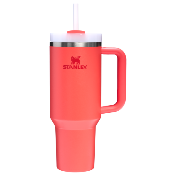 Stanley Quencher H2.O FlowState Tumbler Cup 40 OZ In Hot Coral Red