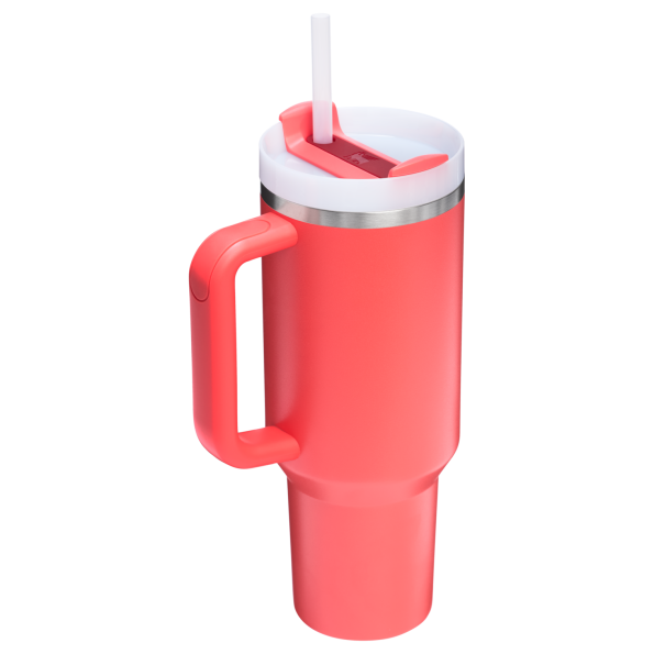 Stanley Quencher H2.O FlowState Tumbler Cup 40 OZ In Hot Coral Red