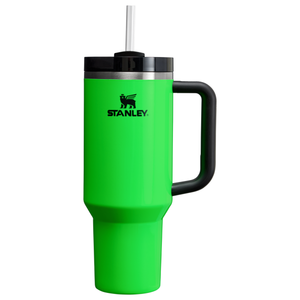 The Stanley Quencher H2.O FlowState Tumbler 40OZ Cup In Neon Green