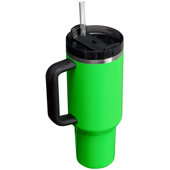 The Stanley Quencher H2.O FlowState Tumbler 40OZ Cup In Neon Green