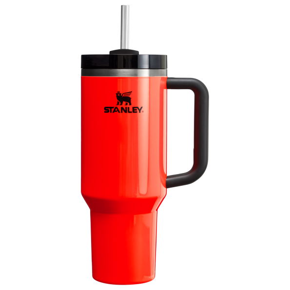 The Stanley Quencher H2.O FlowState Tumbler 40OZ Cup In Neon Orange