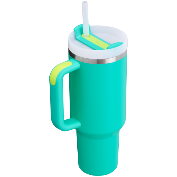 The Stanley Quencher H2.O FlowState Tumbler 40OZ Cup In Tropical Teal Blue